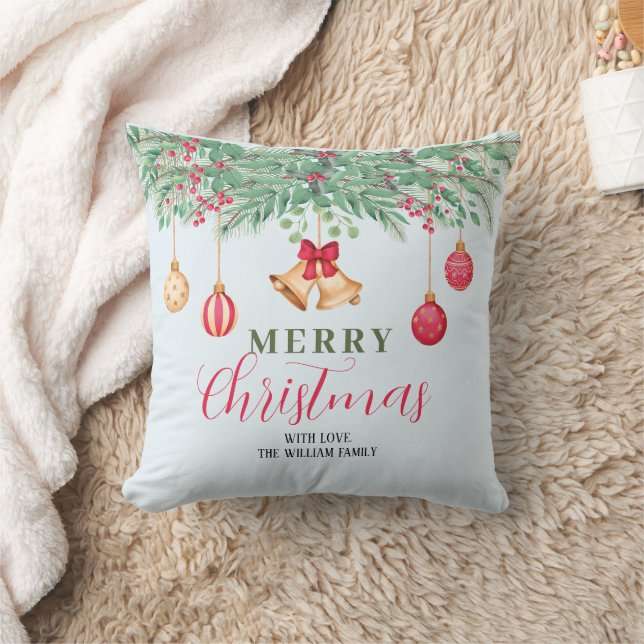 Cojín Decorativo Navidades Modernos Holly Y Berries Rojas (Manta)