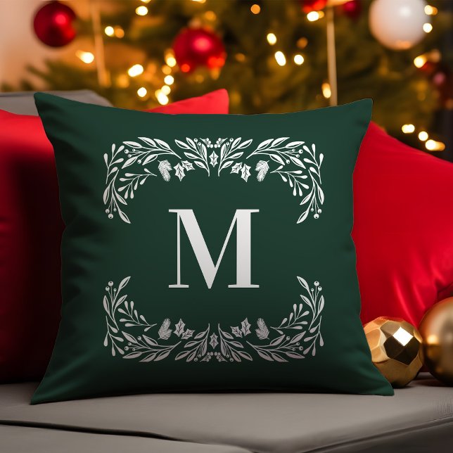 Cojín Decorativo Navidades Monograma de Foliage de Invierno Derivad (Subido por el creador)