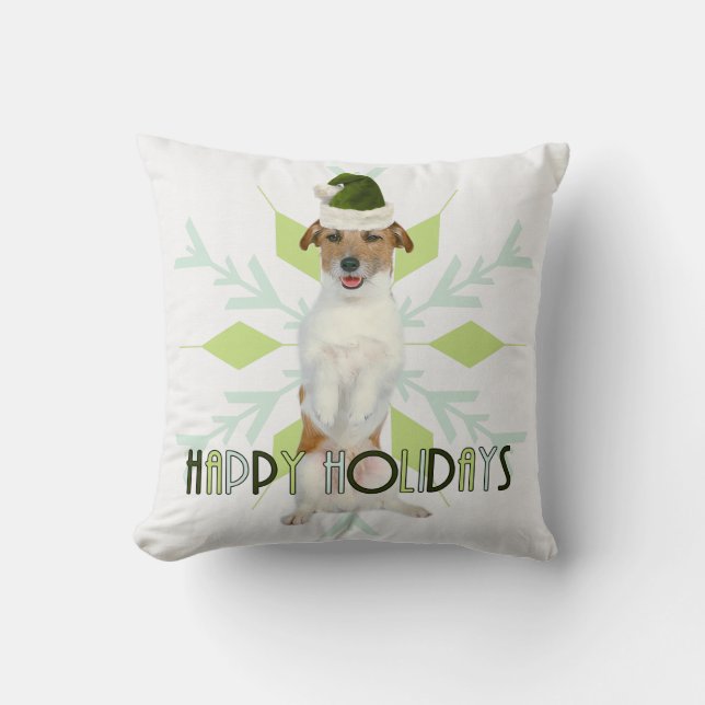 Cojín Decorativo Navidades Monogramados de Jack Russell Terrier (Anverso)
