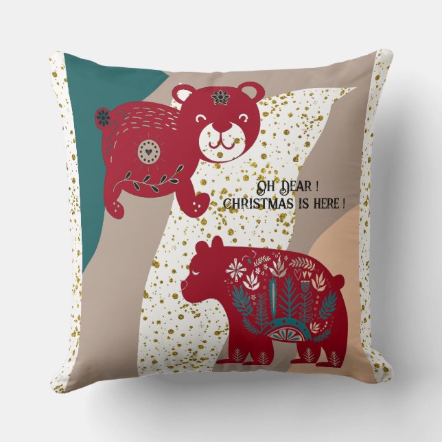 Cojín Decorativo Navidades nórdicos llevan gato Nieve Boho arte boh (Reverso )