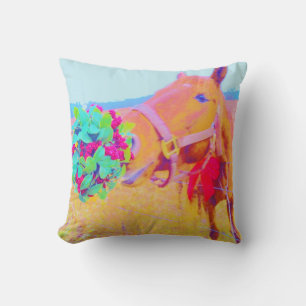 Cojín Decorativo Navidades pastel retro Caballo
