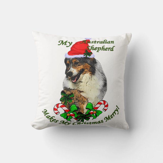Cojín Decorativo Navidades Pastores de Australia (Anverso)
