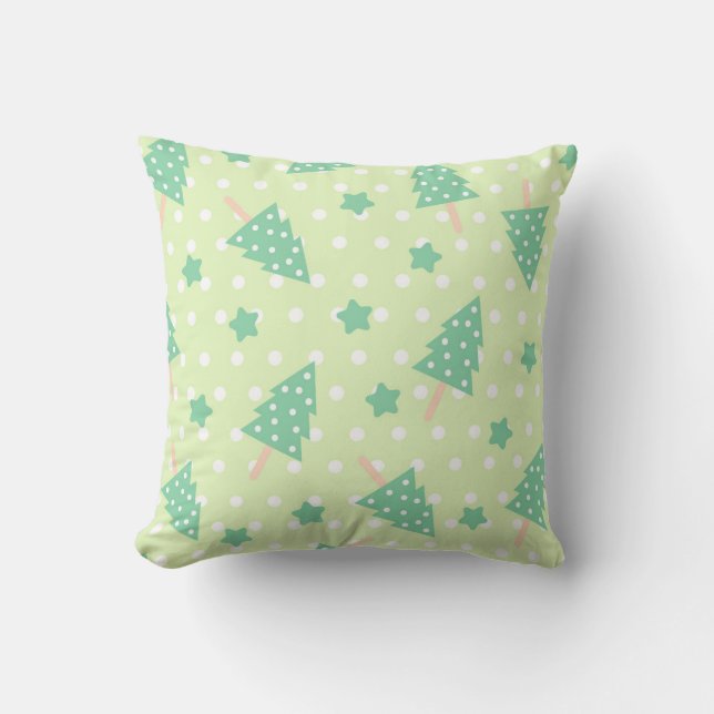 Cojín Decorativo Navidades pequeños patrón verde (Anverso)