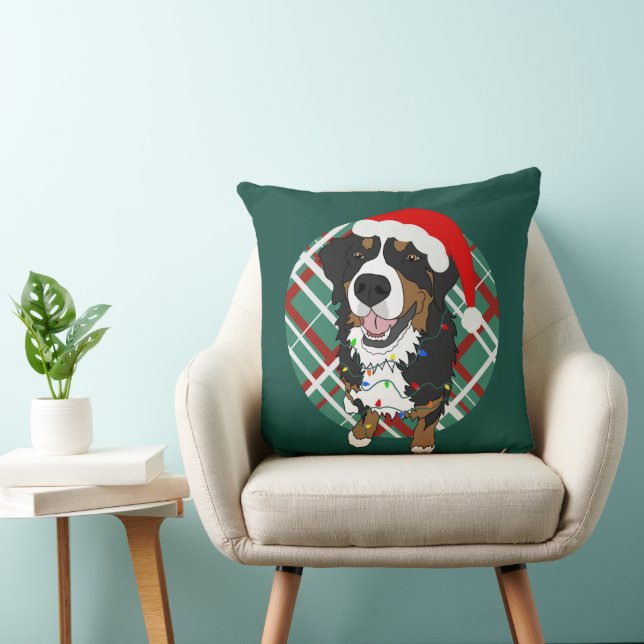 Cojín Decorativo Navidades Perro de montaña Bernese (Silla)