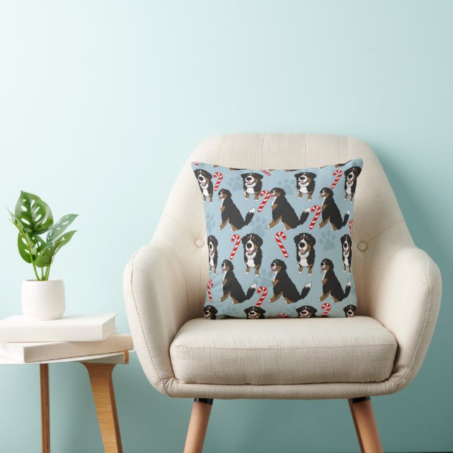 Cojín Decorativo Navidades Perro de montaña Bernese (Silla)