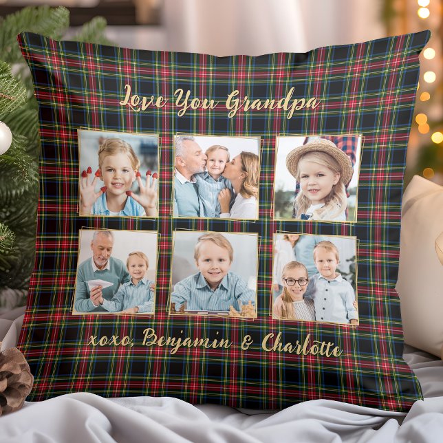 Cojín Decorativo Navidades  Personalizado Abuelo Collage de fotos d (Subido por el creador)