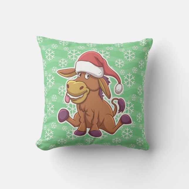 Cojín Decorativo Navidades Personalizado del burro (Anverso)