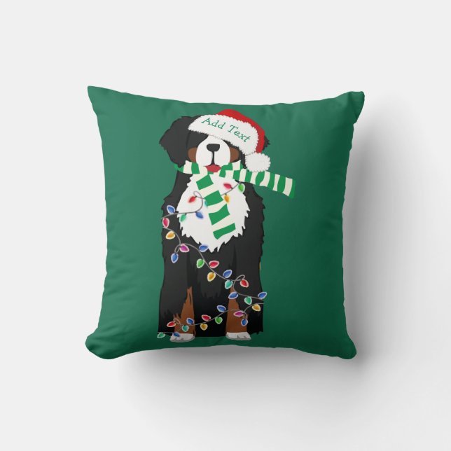 Cojín Decorativo Navidades personalizados Bernese Mountain Holiday  (Anverso)