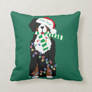 Cojín Decorativo Navidades personalizados Bernese Mountain Holiday 