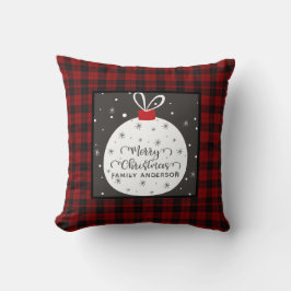Cojín Decorativo Navidades personalizados Buffalo Plaid Cute Bauble