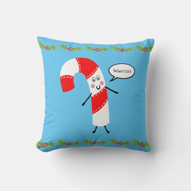 Cojín Decorativo Navidades personalizados Candy Cane Pillow Cushion (Anverso)