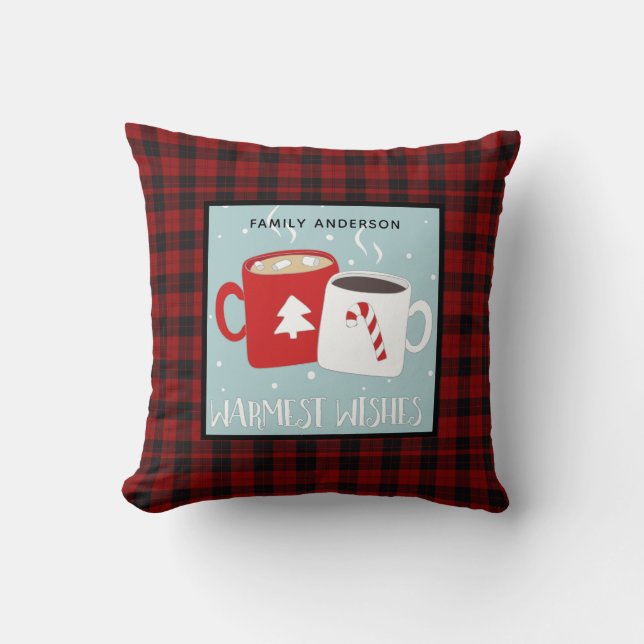 Cojín Decorativo Navidades personalizados Chocolate caliente de búf (Anverso)