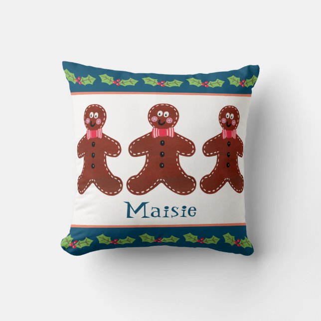 Cojín Decorativo Navidades personalizados Gingerbread Man bebé (Anverso)