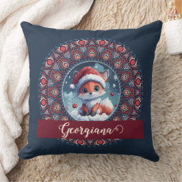 Cojín Decorativo Navidades personalizados Kawaii Fox Dot Mandala