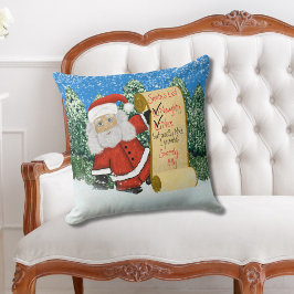 Cojín Decorativo Navidades personalizados Naughty Nice Santa lista