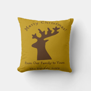 Cojín Decorativo Navidades personalizados Reindeer Head Bronze Gold