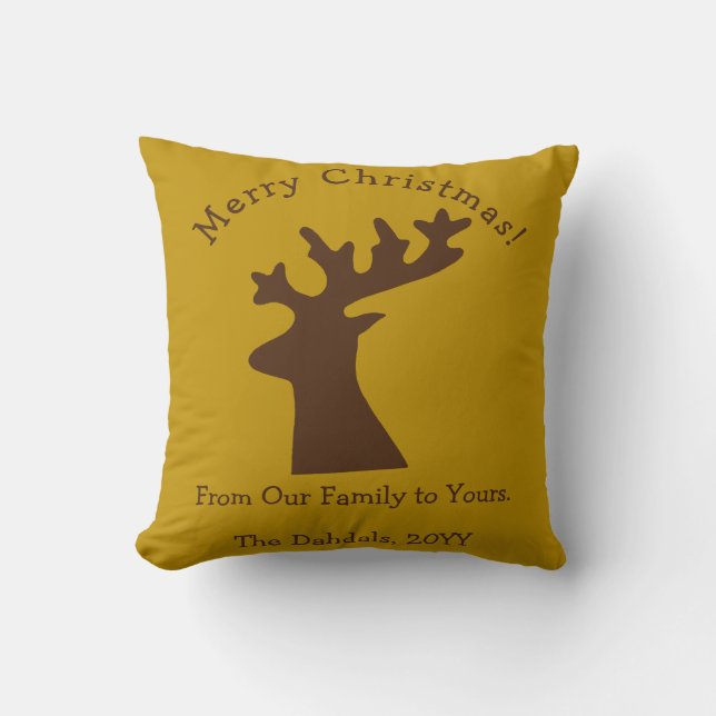Cojín Decorativo Navidades personalizados Reindeer Head Bronze Gold (Anverso)