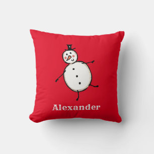 Cojín Decorativo Navidades personalizados Snowman lanzan el ceño