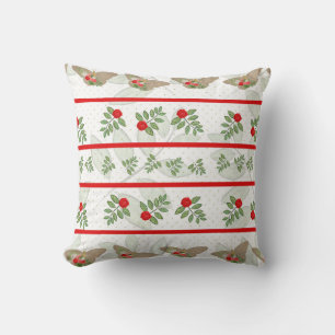 Cojín Decorativo Navidades Pillow con mariposa roja, verde y beige