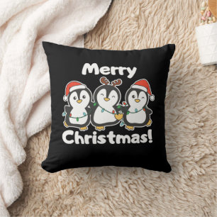 Cojín Decorativo Navidades pingüinos animales adornan pingüinos