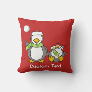 Cojín Decorativo Navidades Pingüinos Snowballing