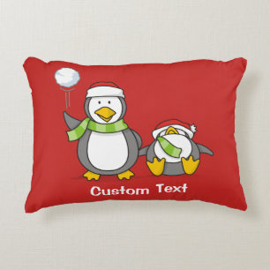 Cojín Decorativo Navidades Pingüinos Snowballing