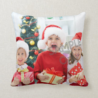Cojín Decorativo Navidades plantilla de fotografía navideña hijos o