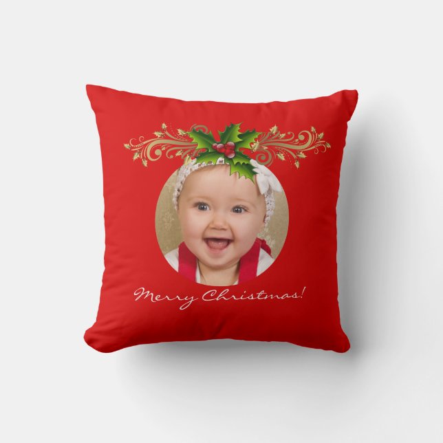 Cojín Decorativo Navidades Plantilla fotográfica navideña Familia d (Anverso)