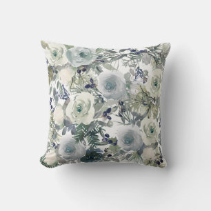 Cojín Decorativo Navidades plateados Flores Cushion 