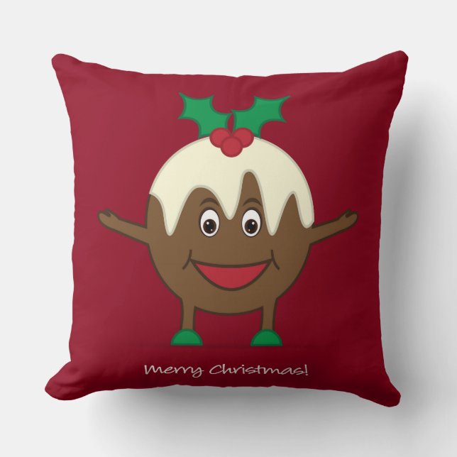 Cojín Decorativo Navidades pudding personaje de caricatura (Anverso)