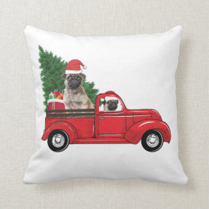 Cojín Decorativo Navidades Pug Perros Amantes Dueños Navidades Navi