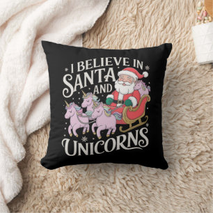 Cojín Decorativo Navidades Que Creo En Santa Y Unicornios