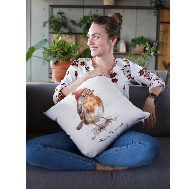 Cojín Decorativo Navidades Red Robin, personalizable (Subido por el creador)