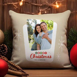 Cojín Decorativo Navidades retro de fotografía moderna de mediados 
