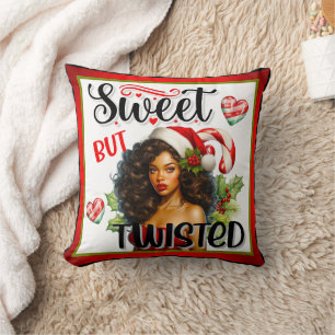 Cojín Decorativo Navidades retro dulce pero torcido pinup