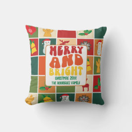 Cojín Decorativo Navidades Retro Negrita Colorosa de Nombre de Fami