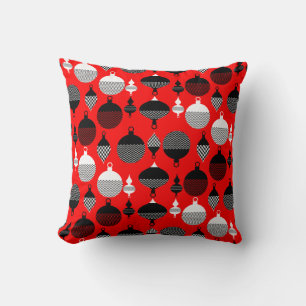 Cojín Decorativo Navidades Retro Rojo Y Negro Ball Decorativo