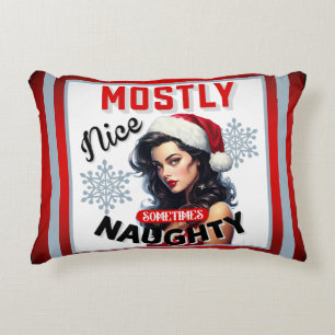 Cojín Decorativo Navidades retro traviesos a veces traviesos pinup