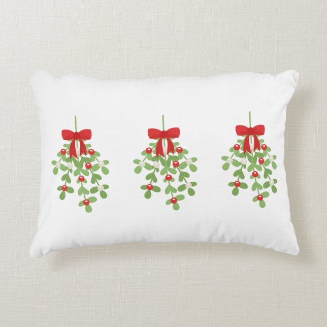 Cojín Decorativo Navidades reversibles de mistletoRow y Red Plaid (Anverso)