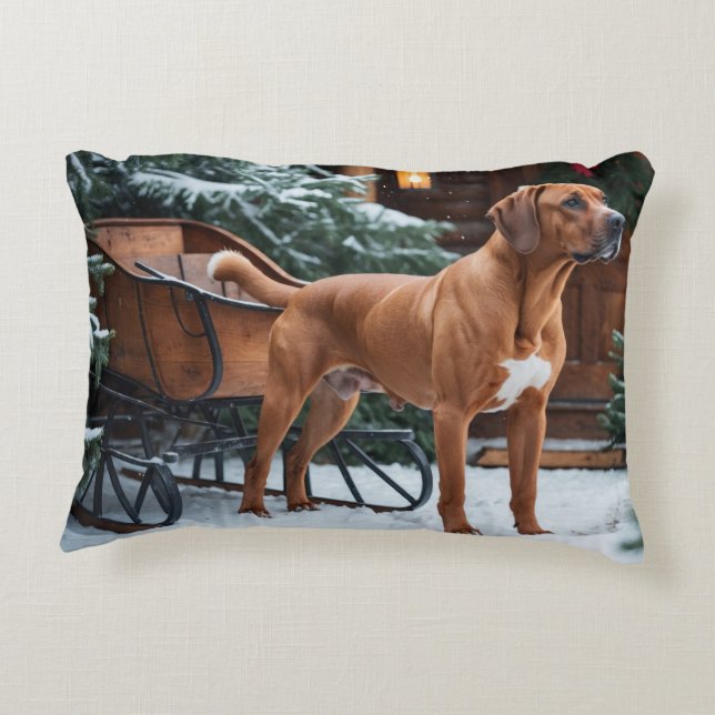 Cojín Decorativo Navidades Rhodesianos Ridgeback (Reverso)