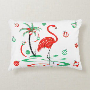 Cojín Decorativo Navidades rojos Flamingo Baubles acento de espalda