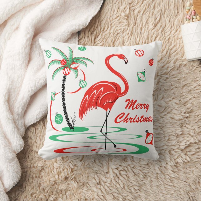 Cojín Decorativo Navidades rojos Flamingo Merry Christmas square (Manta)