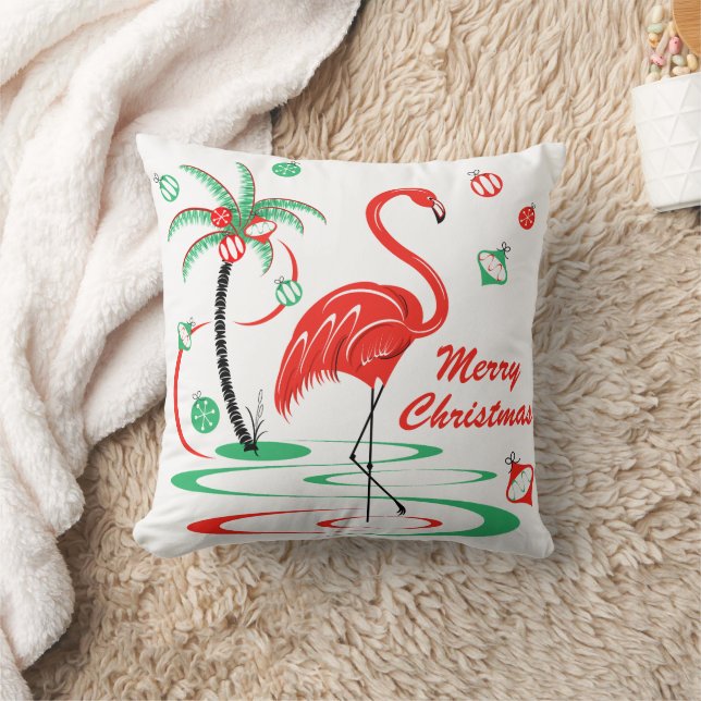 Cojín Decorativo Navidades rojos Flamingo Navidades de espalda roja (Manta)