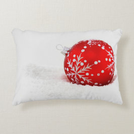 Cojín Decorativo Navidades rojos pelan con copo de nieve
