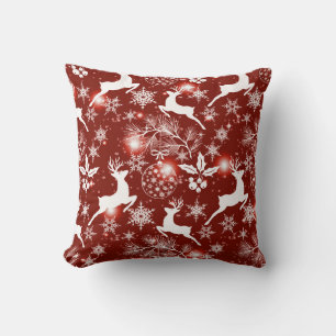 Cojín Decorativo Navidades rojos y blancos con renos