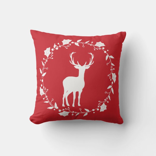 Cojín Decorativo Navidades rojos y blancos peregrinos con escalofrí (Anverso)