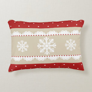 Cojín Decorativo Navidades románticos Patrón de copos de nieve ro
