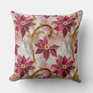 Cojín Decorativo Navidades rosados de Borgoña de nado dorado Poinse