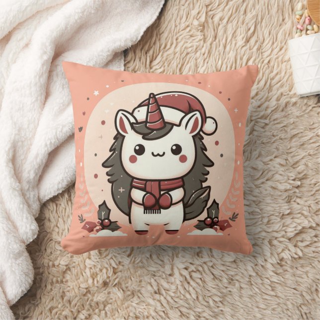 Cojín Decorativo Navidades rosas Unicorn Santa (Manta)