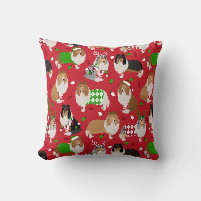 Cojín Decorativo Navidades Rough Collie (Anverso)